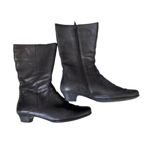 Born Women’s Size 9 / 40.5 Black Leather Mid Calf Boots Low Heel